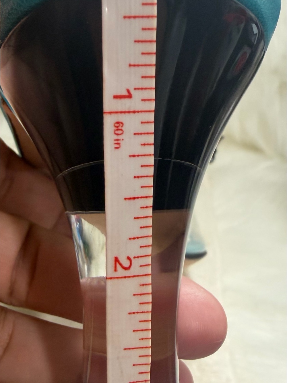 Manolo Blahnik Teal Slide Mules with Clear Strap - Picture 10 of 10
